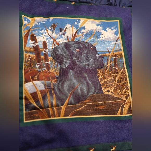 Vintage Black Retriver Throw Pillow Duck Hunting 16 X 16 Crafted Sewn - Picture 4 of 8
